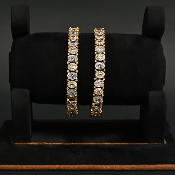 CZ Gold Finish Bangles