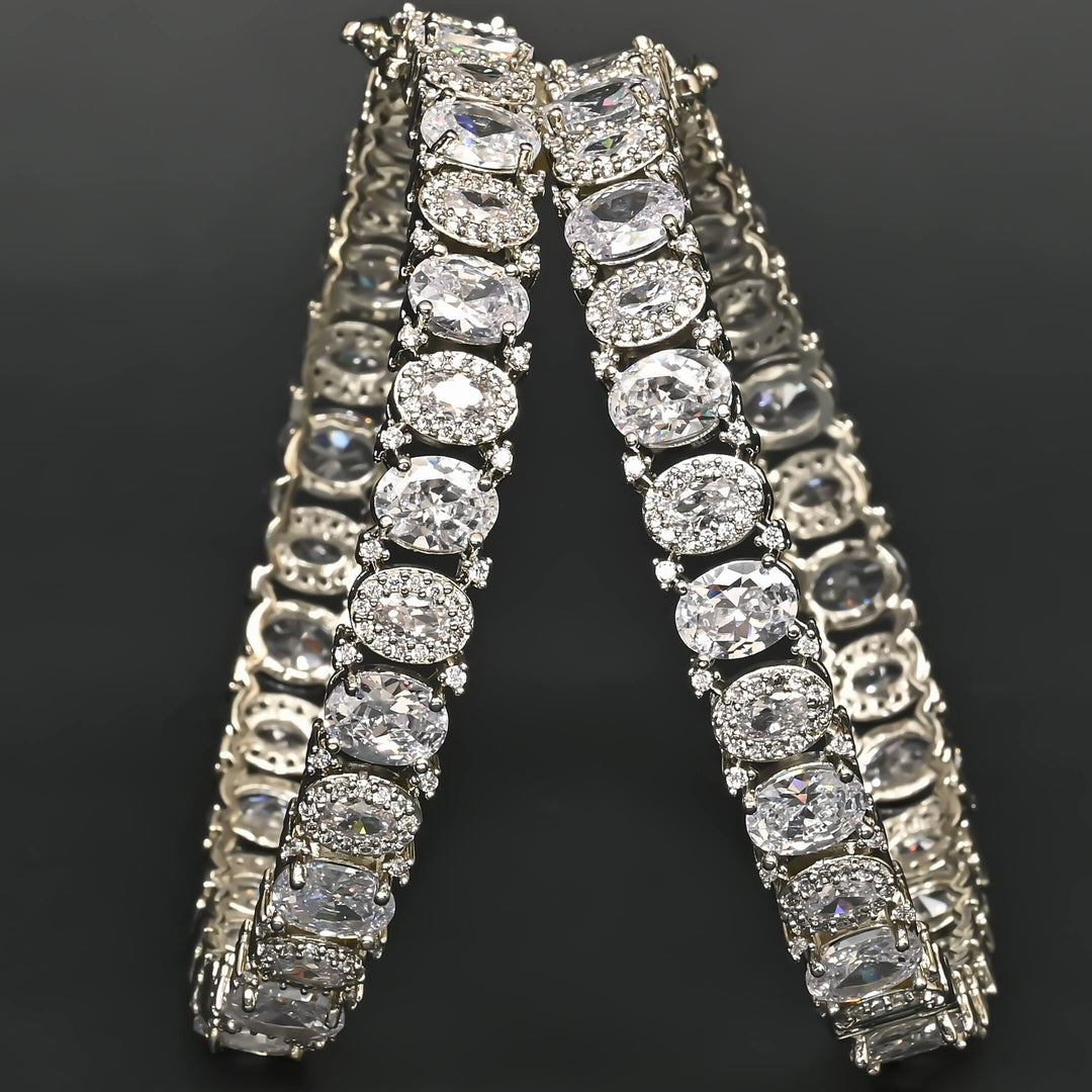 CZ White Gold Bangles