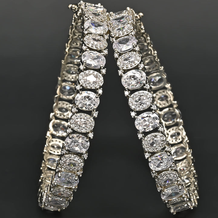 CZ White Gold Bangles
