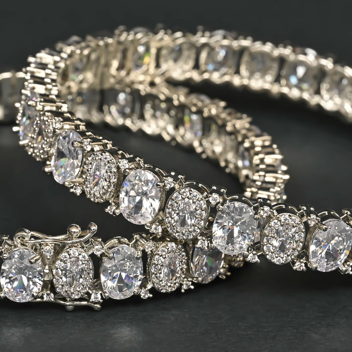 CZ White Gold Bangles