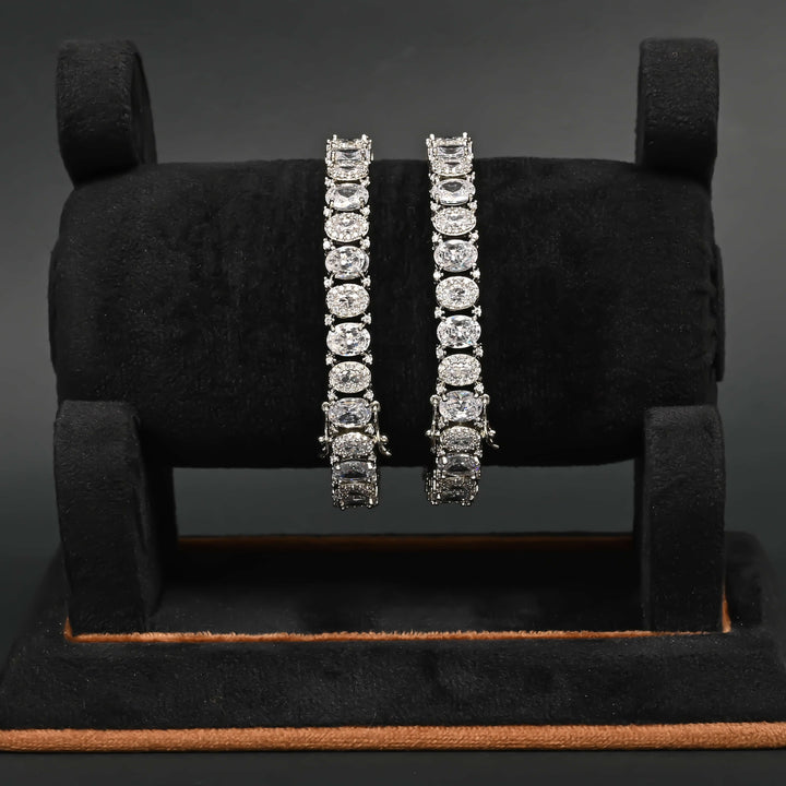 CZ White Gold Bangles