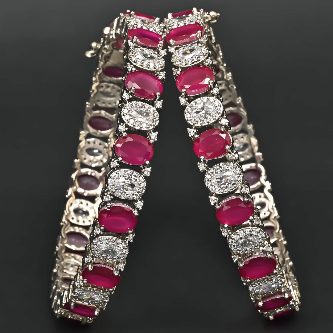 Ruby White Gold Bangles