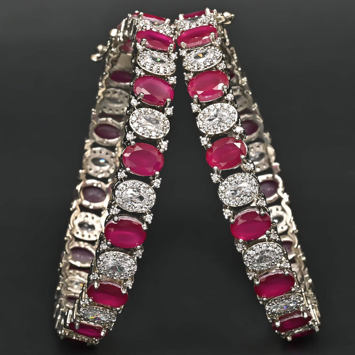Ruby White Gold Bangles