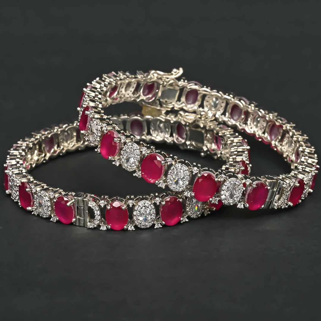 Ruby White Gold Bangles