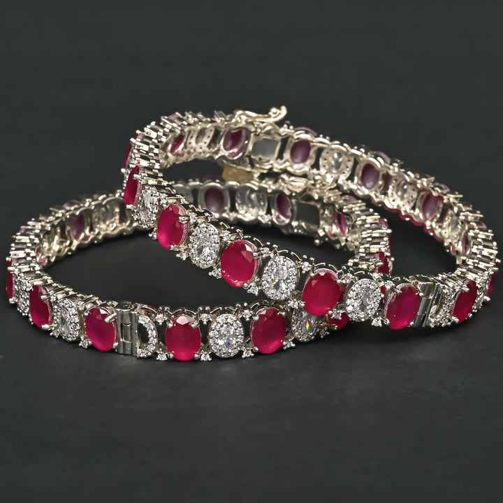 Ruby White Gold Bangles