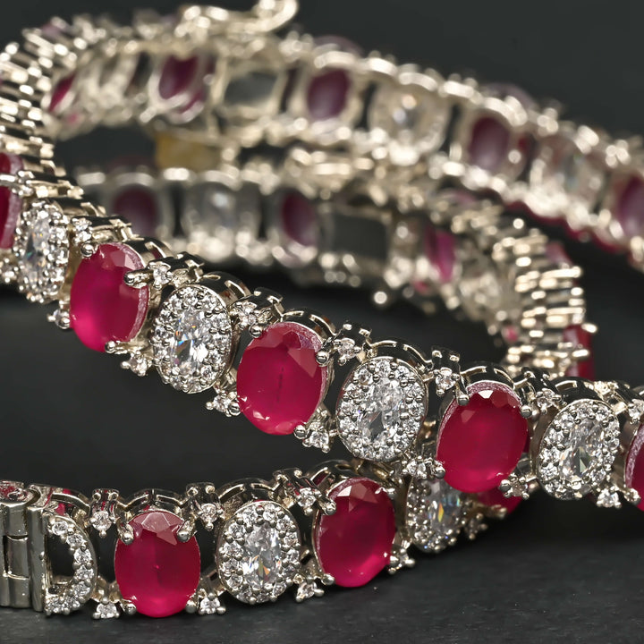 Ruby White Gold Bangles