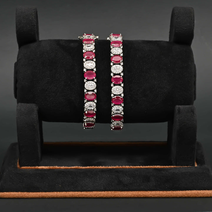 Ruby White Gold Bangles