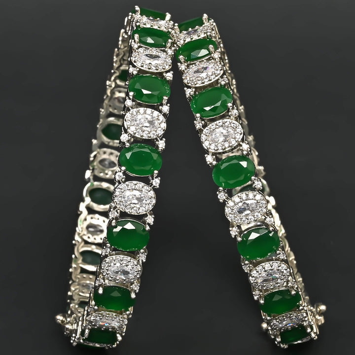 Emerald White Gold Bangles