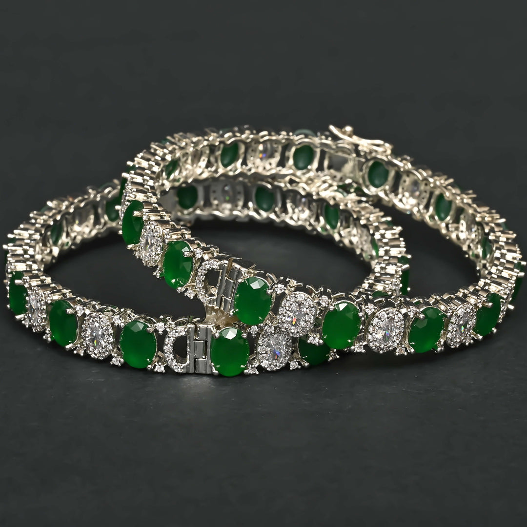 Emerald White Gold Bangles