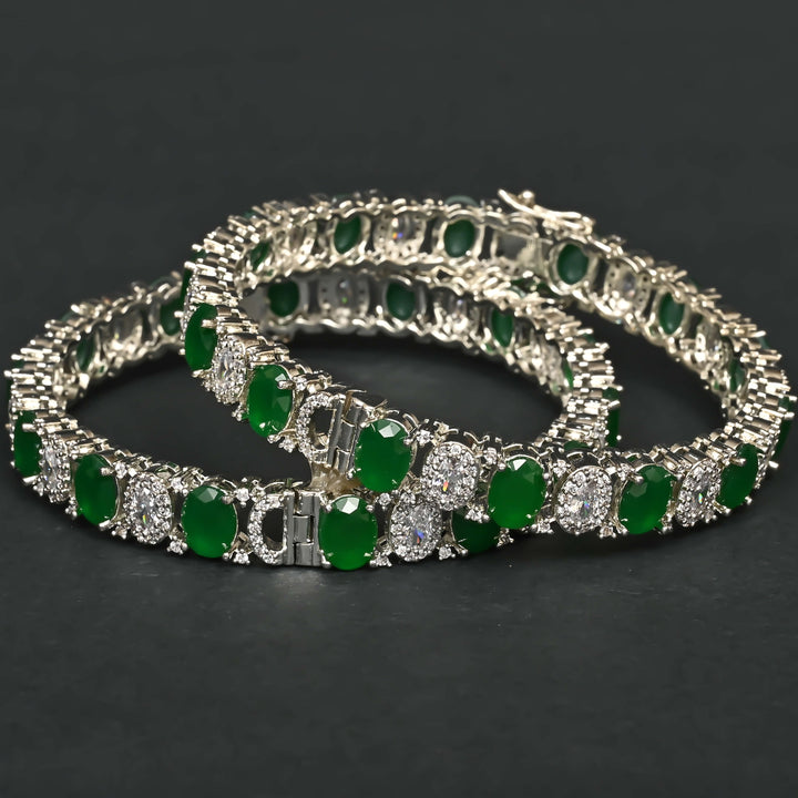 Emerald White Gold Bangles