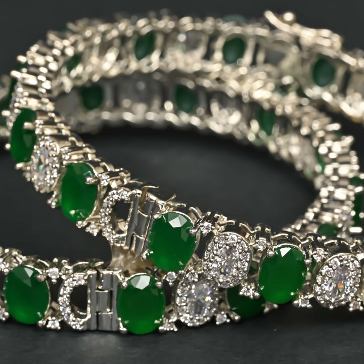 Emerald White Gold Bangles