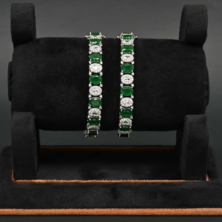 Emerald White Gold Bangles