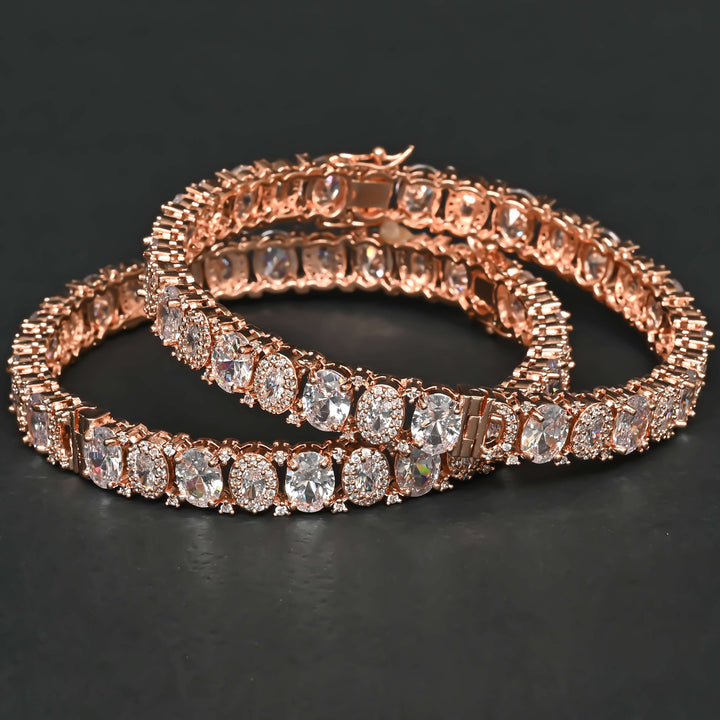 CZ Rose Gold Bangles