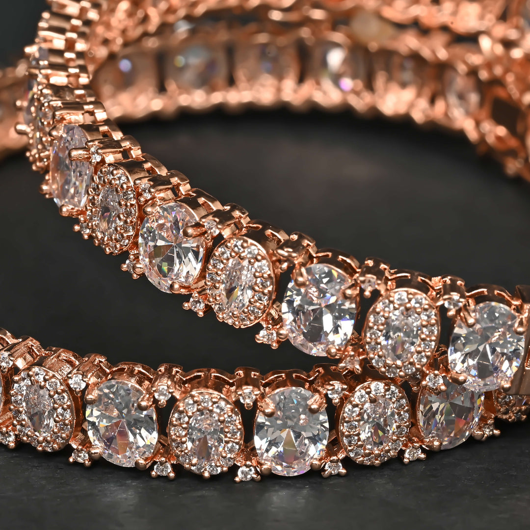 CZ Rose Gold Bangles
