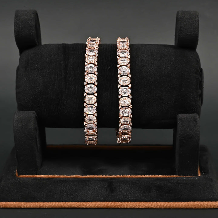 CZ Rose Gold Bangles
