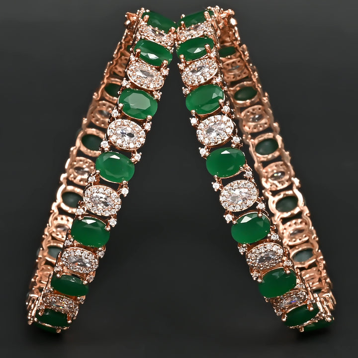 Emerald Rose Gold Bangles