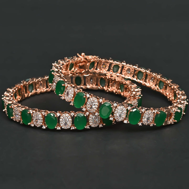 Emerald Rose Gold Bangles