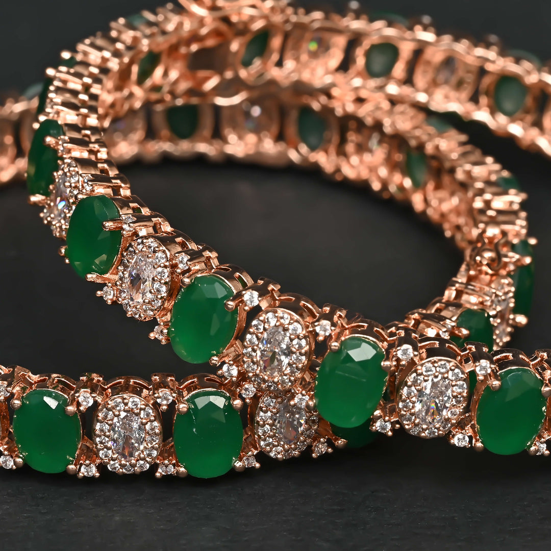 Emerald Rose Gold Bangles