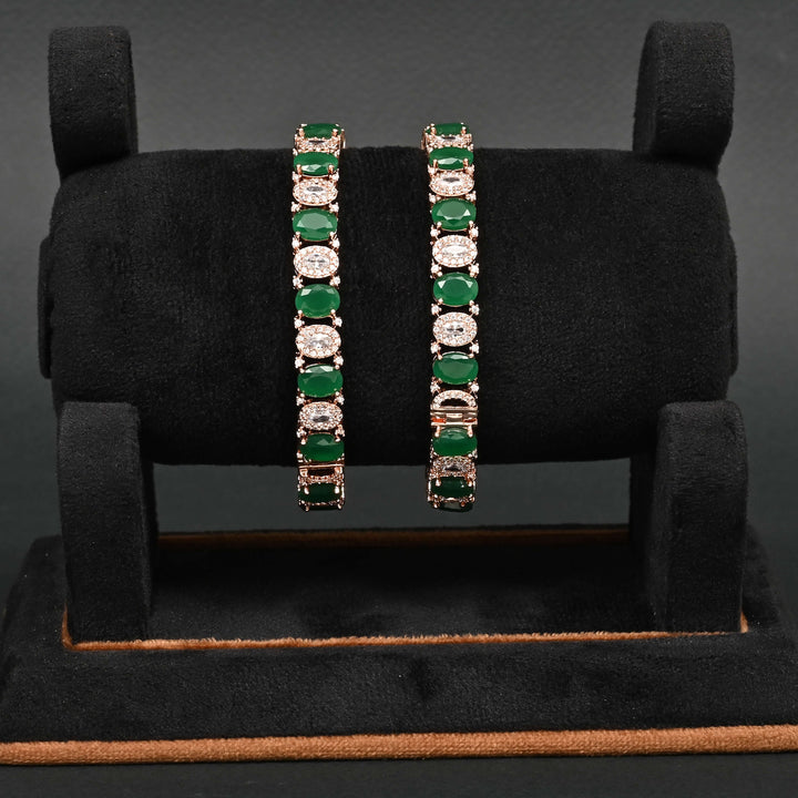 Emerald Rose Gold Bangles