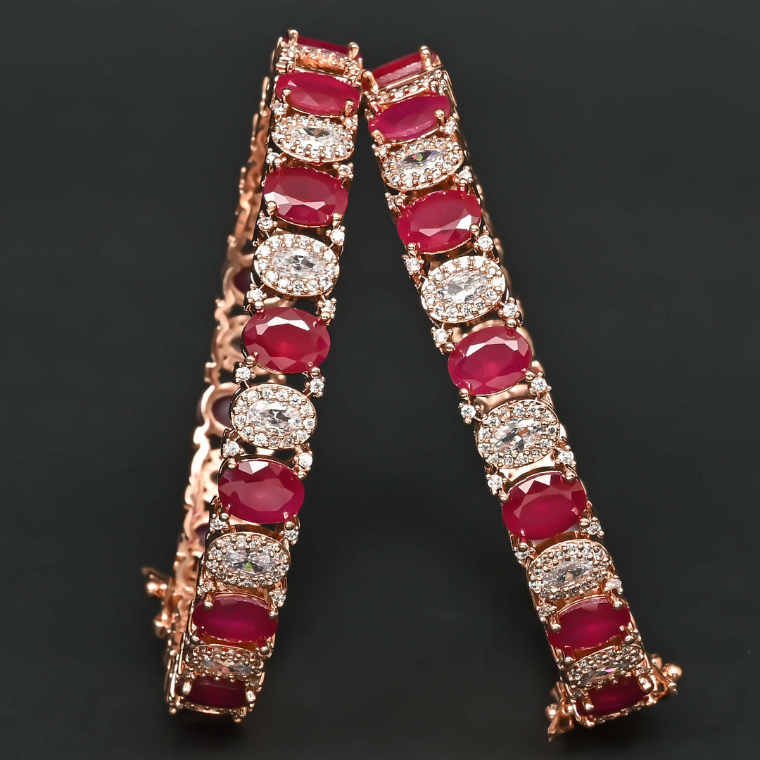 Ruby Rose Gold Bangles