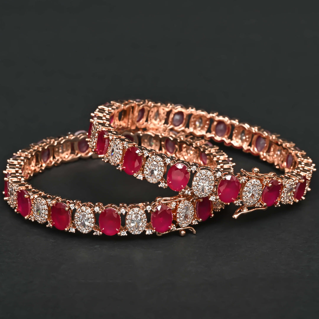 Ruby Rose Gold Bangles