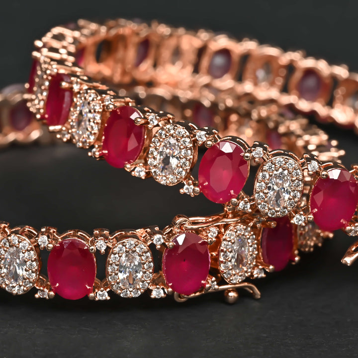 Ruby Rose Gold Bangles