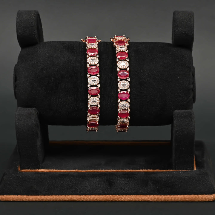 Ruby Rose Gold Bangles