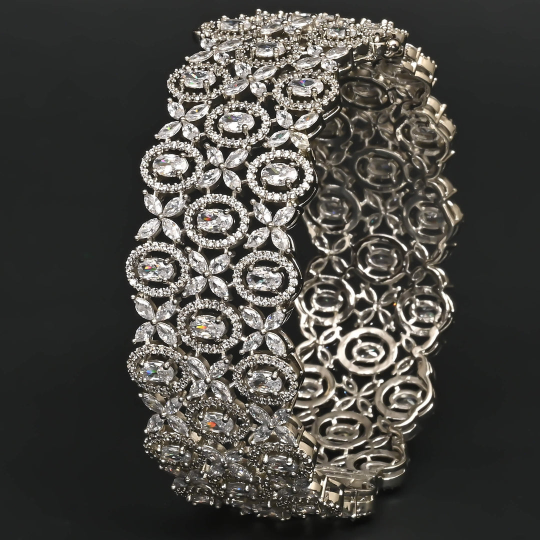 CZ White Gold Bangle