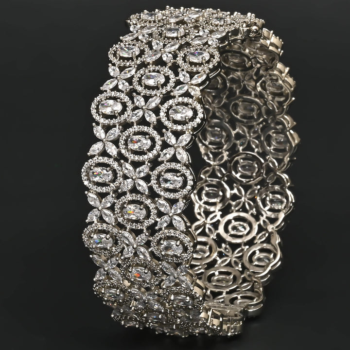 CZ White Gold Bangle