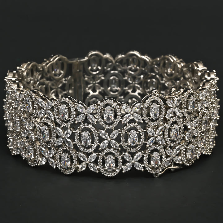 CZ White Gold Bangle