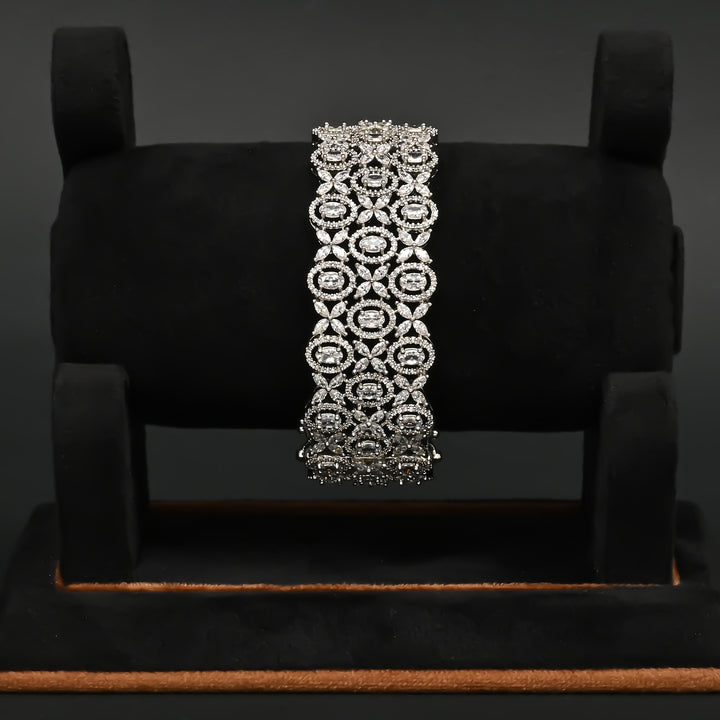 CZ White Gold Bangle