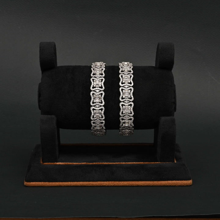 CZ White Gold Bangles