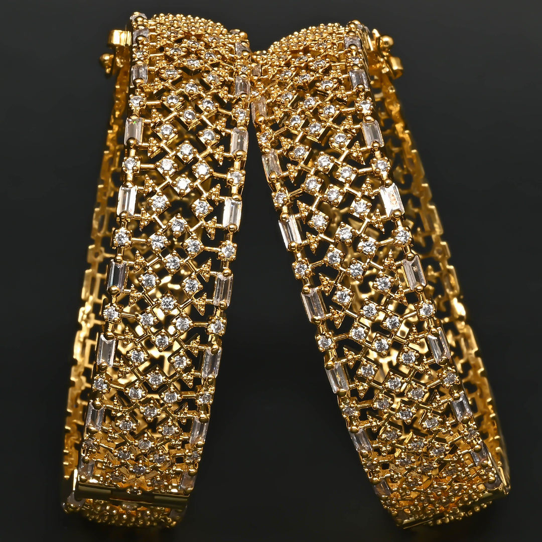 CZ Gold Finish Bangles