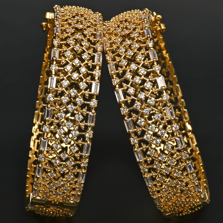CZ Gold Finish Bangles