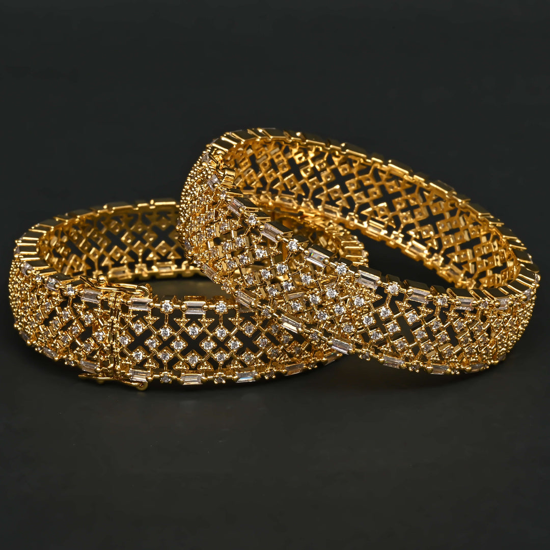 CZ Gold Finish Bangles