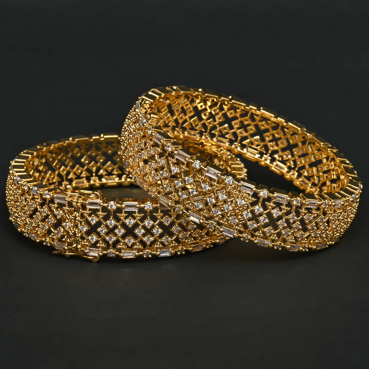 CZ Gold Finish Bangles