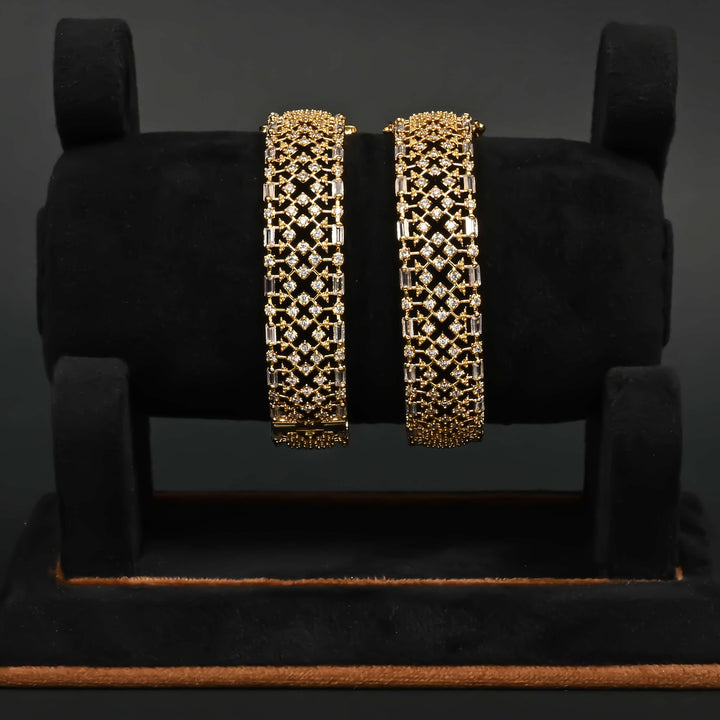 CZ Gold Finish Bangles