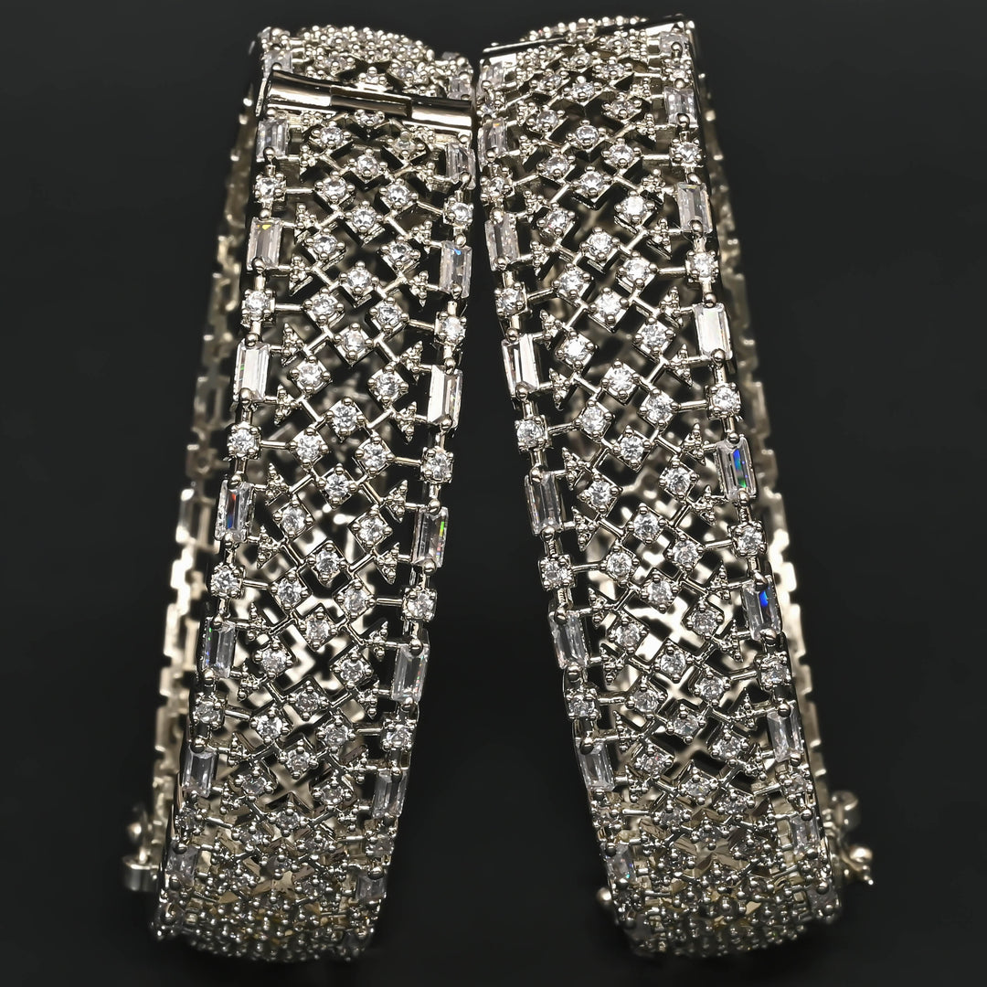 CZ White Gold Bangles