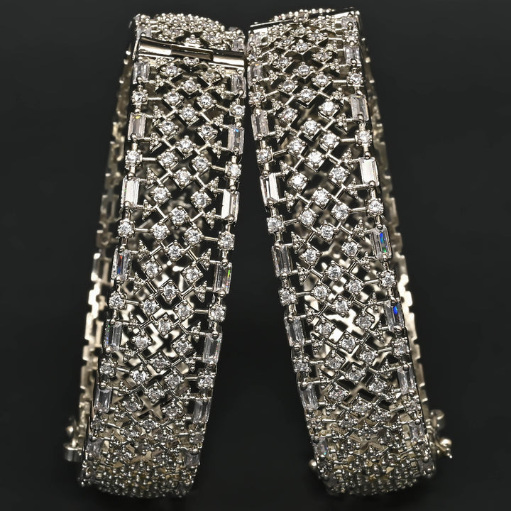 CZ White Gold Bangles