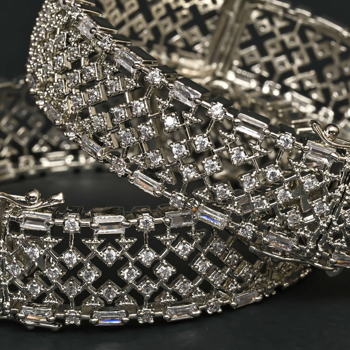 CZ White Gold Bangles