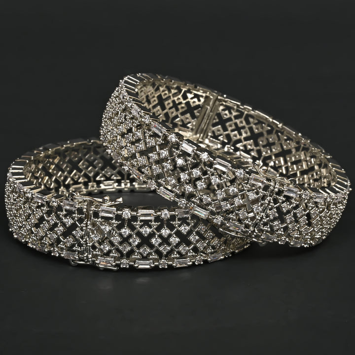 CZ White Gold Bangles