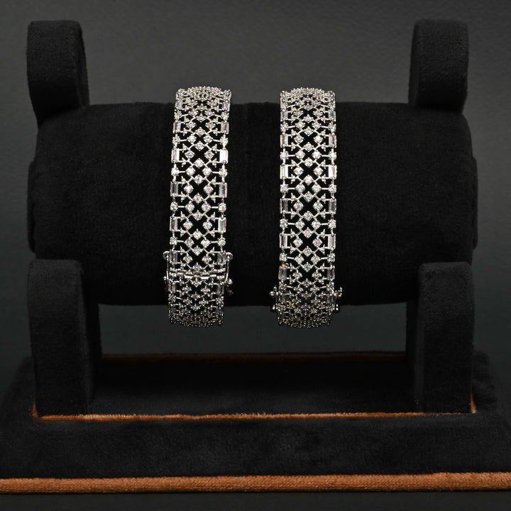 CZ White Gold Bangles