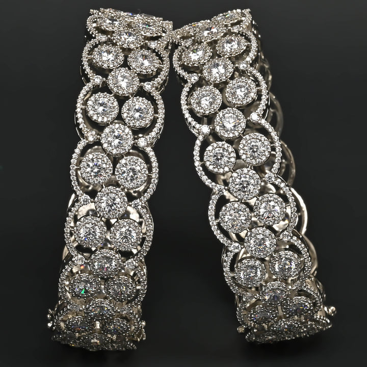 CZ White Gold Bangles