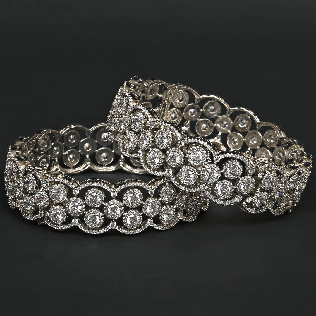 CZ White Gold Bangles