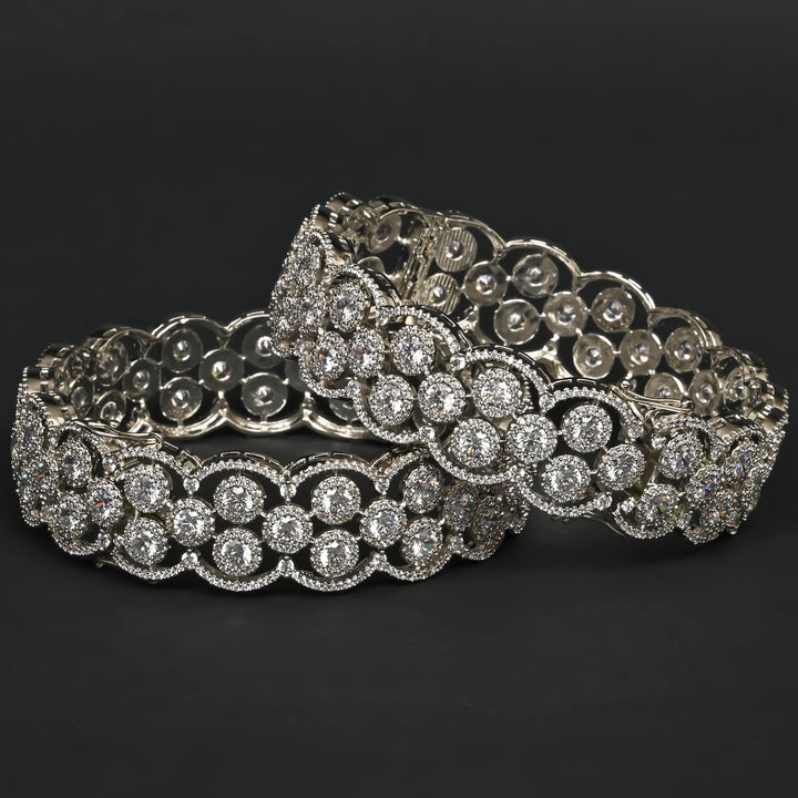 CZ White Gold Bangles