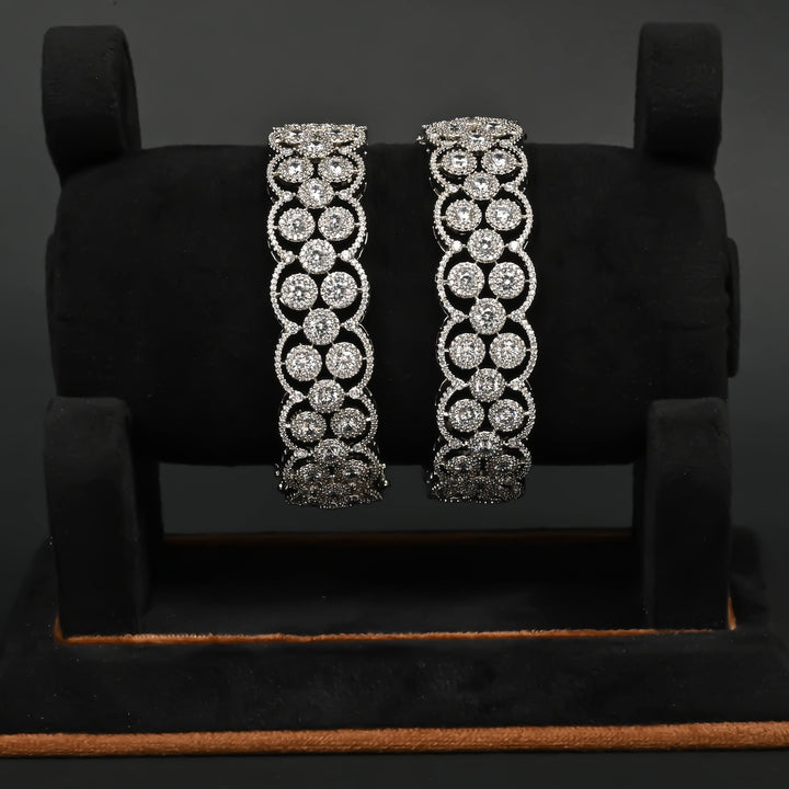 CZ White Gold Bangles