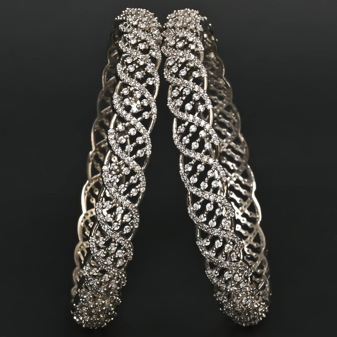 CZ White Gold Bangles