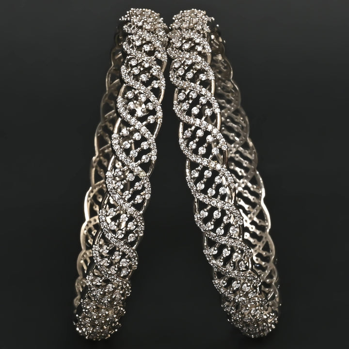 CZ White Gold Bangles