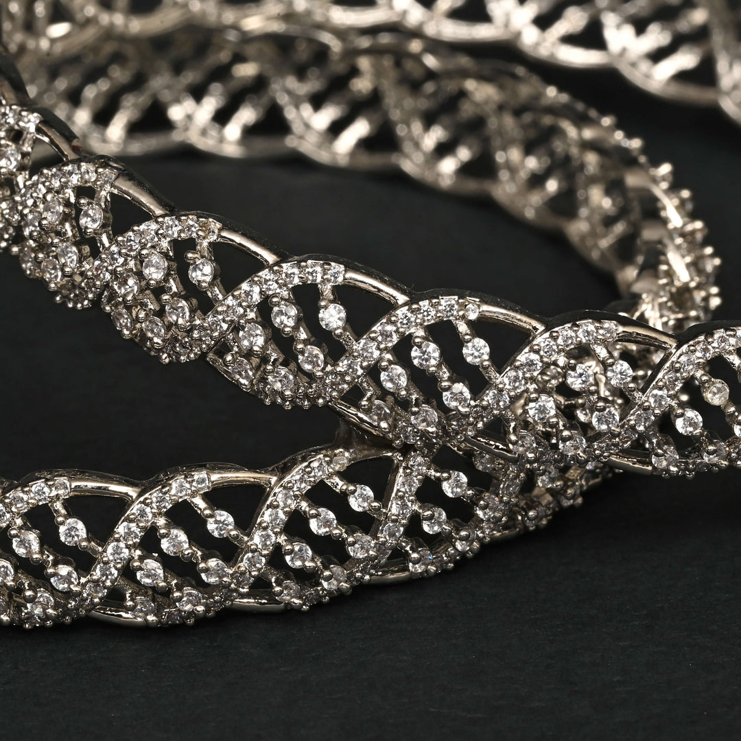 CZ White Gold Bangles