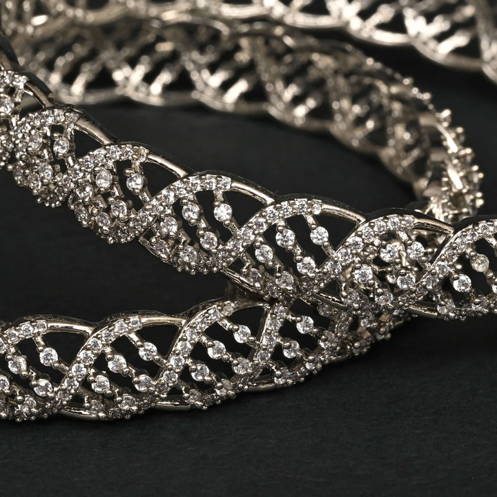 CZ White Gold Bangles